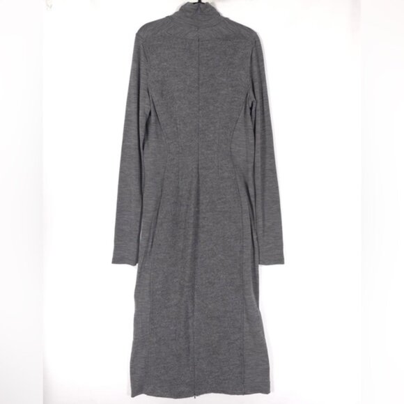 SPORTMAX‎ Teismo Dress Double Layer WOOL Knit Midi Turtleneck No Size Tag LARGE - Picture 6 of 16